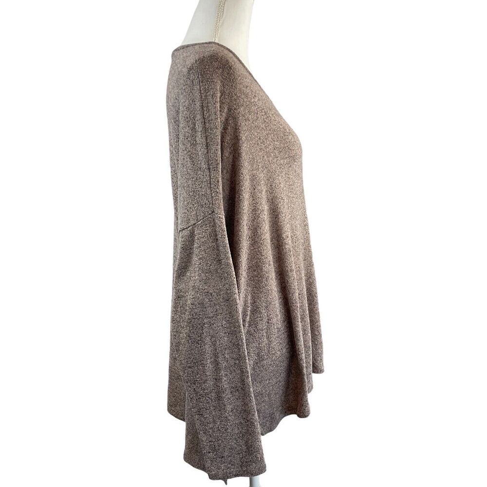 Sans Souci Women's L Pink & Gray Relaxed Plush Long Sleeve Tunic Top - Picture 5 of 7